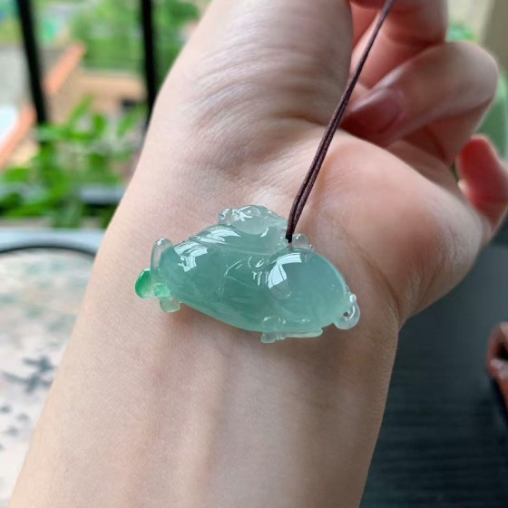 冰种晴底马上有钱吊坠